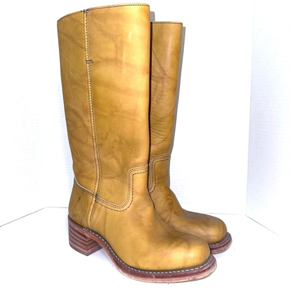 Frye Campus 14L Banana Leather Knee Boots 8 - Picture 2 of 7